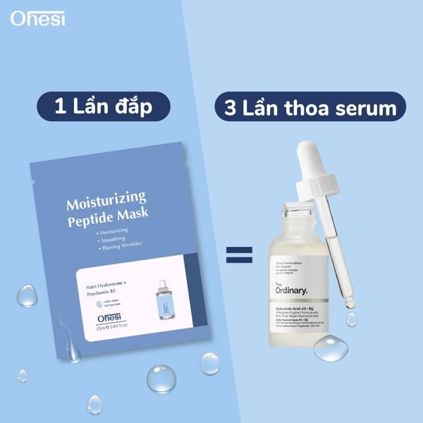 MẶT NẠ TINH CHẤT HYALURONIC AXIT + B5 OHESI MOISTURIZING PEPTIDE MASK - CẤP ẨM PHỤC HỒI - MÀU XANH