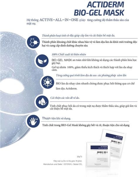 MẶT NẠ CẤP ẨM PHỤC HỒI DA SKINCULTURE ACTIDERM BIO GEL MASK