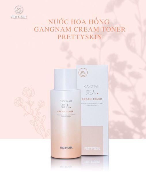 TONER TRẮNG DA GIẢM NÁM PRETTY SKIN GANGNAM MIIN CREAM TONER 300ML [MUA 1 TONER TẶNG 1 SERUM VITAMIN C QUÝT XANH BERGAMO 10ML]