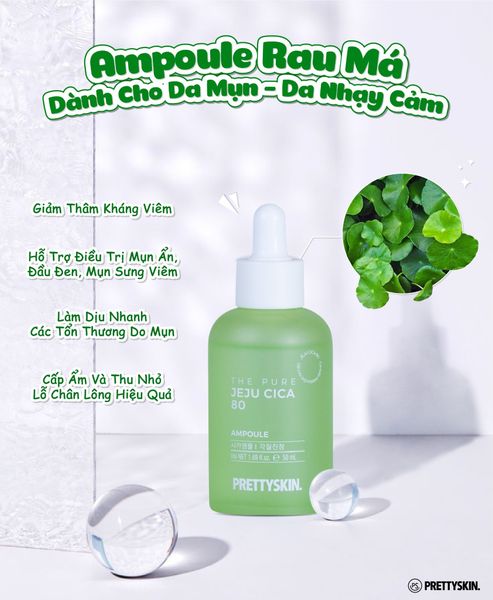 TINH CHẤT AMPOULE PRETTY SKIN 50ML  [MUA 1 SERUM TẶNG 1 SERUM VITAMIN C QUÝT XANH BERGAMO 10ML]