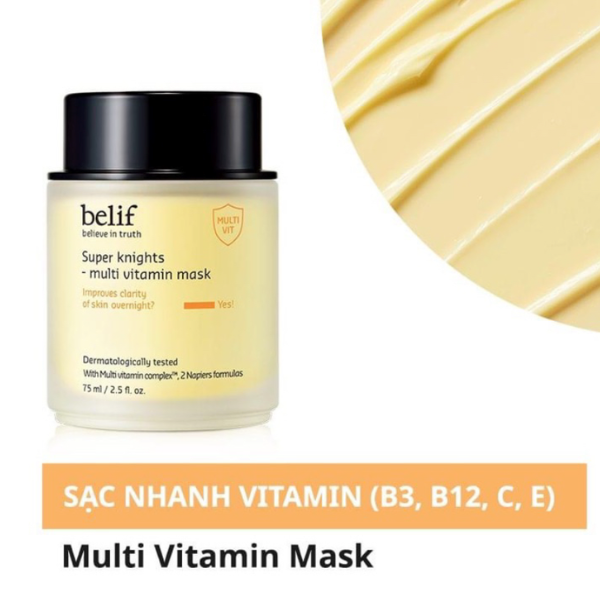 MẶT NẠ NGỦ DƯỠNG SÁNG DA BELIF SUPER KNIGHT MULTI VITAMIN MASK 75ML