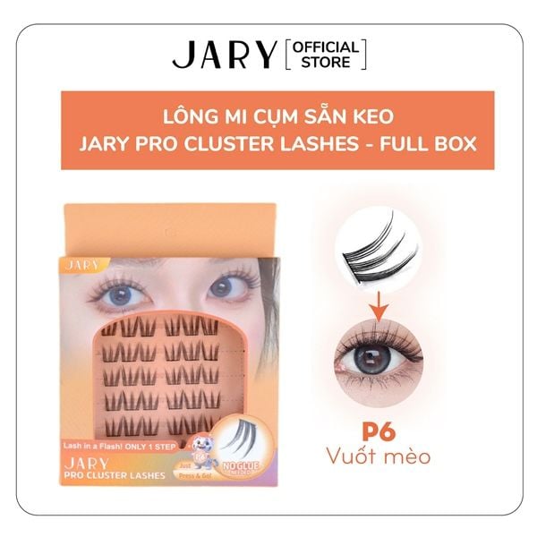 LÔNG MI CỤM CÓ SẴN KEO JARY PRO CLUSTER LASHES HỘP NHỰA 6 HÀNG
