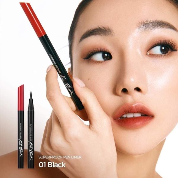 KẺ MẮT NƯỚC CLIO SUPERROOOF BRUSH 2 COLORS KILL BLACK