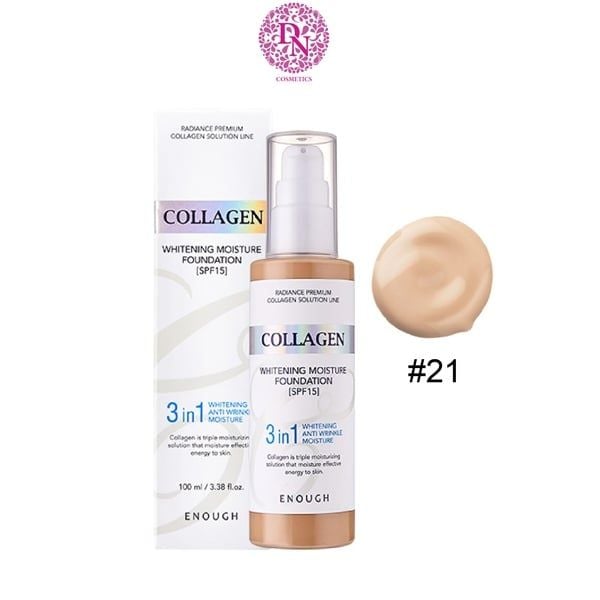 KEM NỀN COLLAGEN 3IN1 ENOUGH COLLAGEN 3IN1 FOUNDATION 100ML (TẶNG 1 MÚT TRANG ĐIỂM JARY)