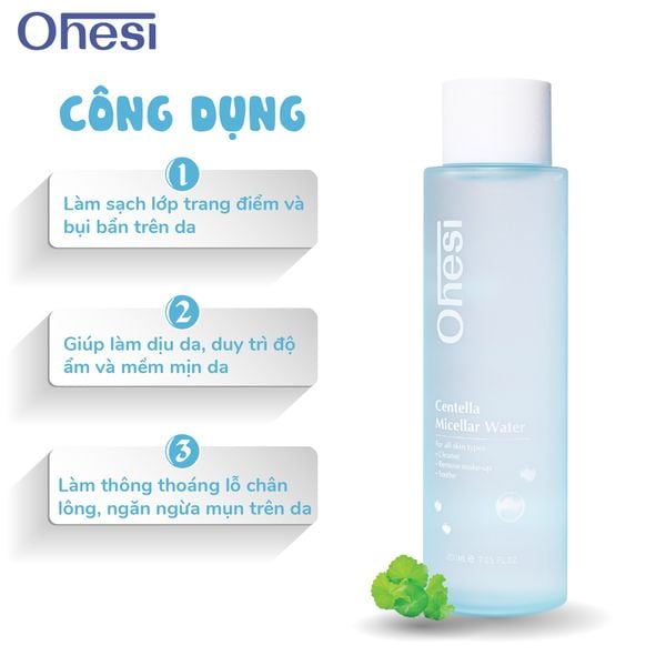 TẨY TRANG RAU MÁ OHESI CENTELLA MICELLAR 200ML