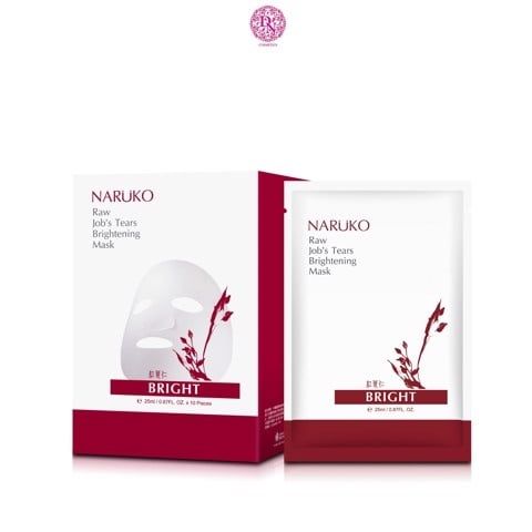 MẶT NẠ NARUKO Ý DĨ NHÂN ĐỎ TRẮNG SÁNG DA, SE KHÍT LỖ CHÂN LÔNG RAW JOB’S TEARS BRIGHTENING MASK HỘP 10 MIẾNG