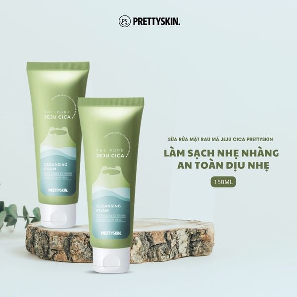 SỮA RỬA MẶT PRETTY SKIN RAU MÁ JEJU CICA  [MUA 1 SỮA RỬA MẶT TẶNG 1 MẶT NẠ OHESI 25K]