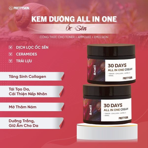 KEM DƯỠNG PRETTY SKIN 30 DAYS ALL IN ONE 100ML
