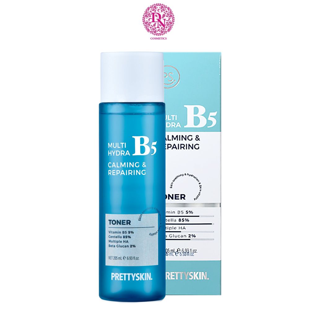 NƯỚC HOA HỒNG PHỤC HỒI, DƯỠNG TRẮNG PRETTY SKIN MULTI HYDRA B5 CALMING & REPAIRING TONER 205ML