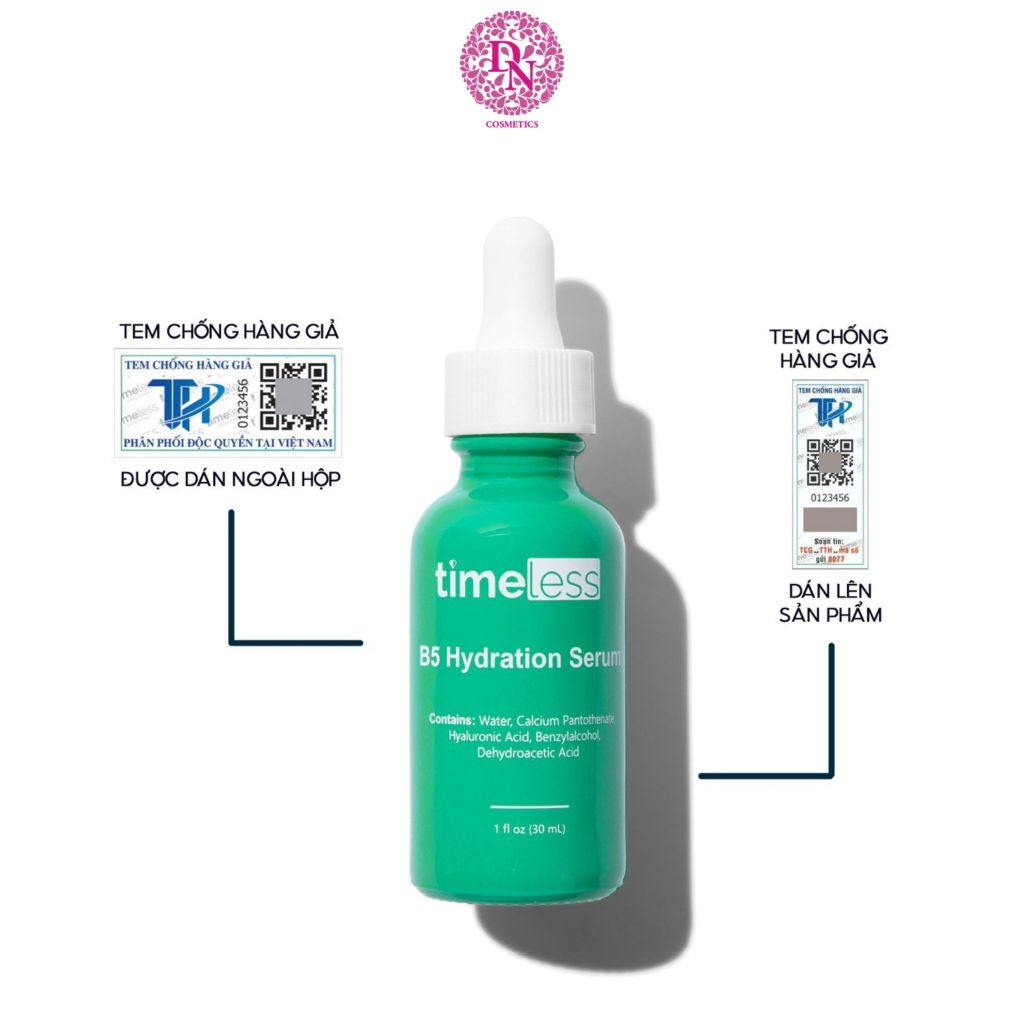SERUM TIMELESS DƯỠNG ẨM, PHỤC HỒI B5 (XANH LÁ)