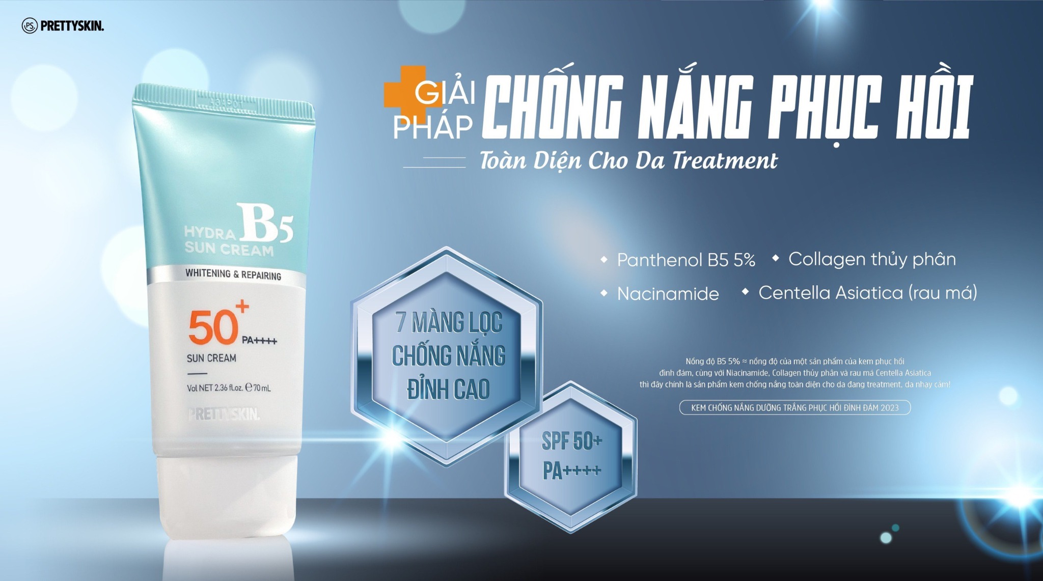 KEM CHỐNG NẮNG B5 PRETTY SKIN HYDRA B5 SUN CREAM 70ML – DN Cosmetics | #1  Mỹ Phẩm chính hãng chất lượng số 1 Đà Nẵng