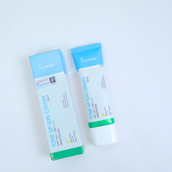KEM CHỐNG NẮNG PHỔ RỘNG NÂNG TONE UP 3IN1 CO & KLEAR SPF 50+/PA++++ 50G