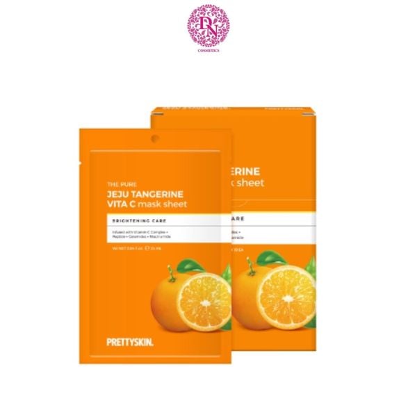 MẶT NẠ VITAMIN C PRETTY SKIN THE PURE JEJU TANGERINE VITA C MASK SHEET