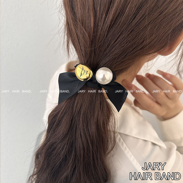 DÂY BUỘC TÓC JARY HAIRBAND NƠ ĐEN ĐÍNH NGỌC TRAI - HB1 - HB1.2