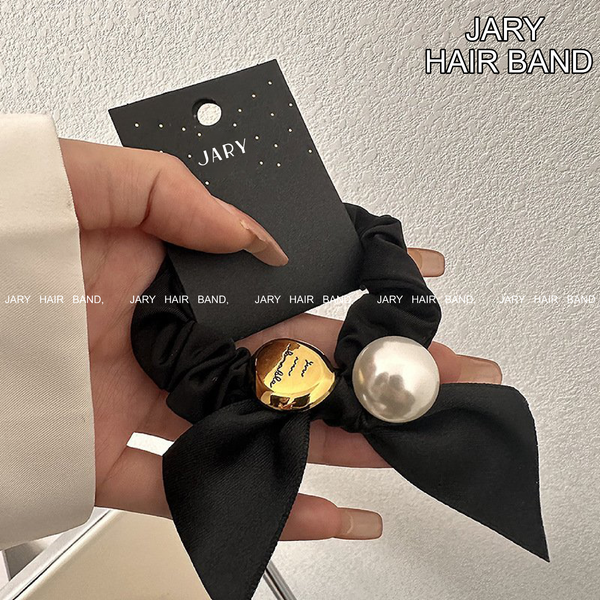 DÂY BUỘC TÓC JARY HAIRBAND NƠ ĐEN ĐÍNH NGỌC TRAI - HB1 - HB1.2