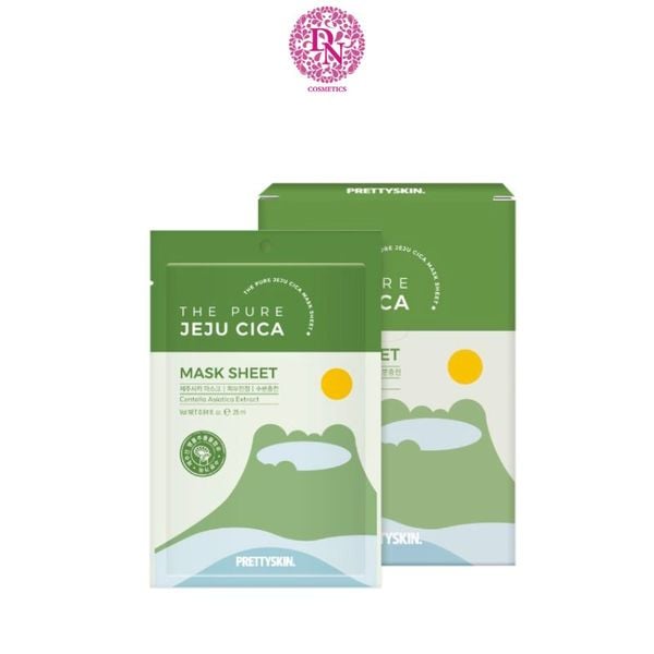 MẶT NẠ RAU MÁ PRETTY SKIN THE PURE JEJU CICA MASK SHEET - MÀU XANH