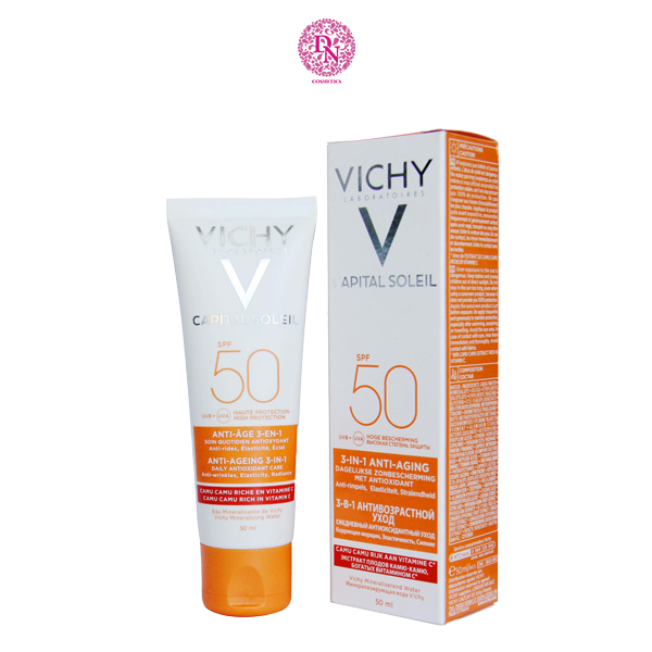 KEM CHỐNG NẮNG GIẢM THÂM NÁM VICHY CAPITAL SOLEIL ANTI-AGE SPOT 3 IN 1 SPF 50+ 50ML