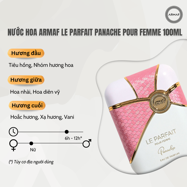NƯỚC HOA ARMAF LE PARFAIT PANACHE POUR FEMME EAU DE PARFUM 100ML