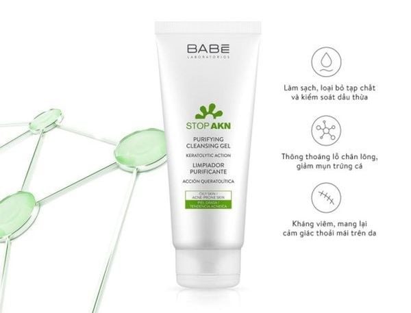 SỬA RỬA MẶT BABE STOP AKN PURIFYING CLEANSING GEL 200ML