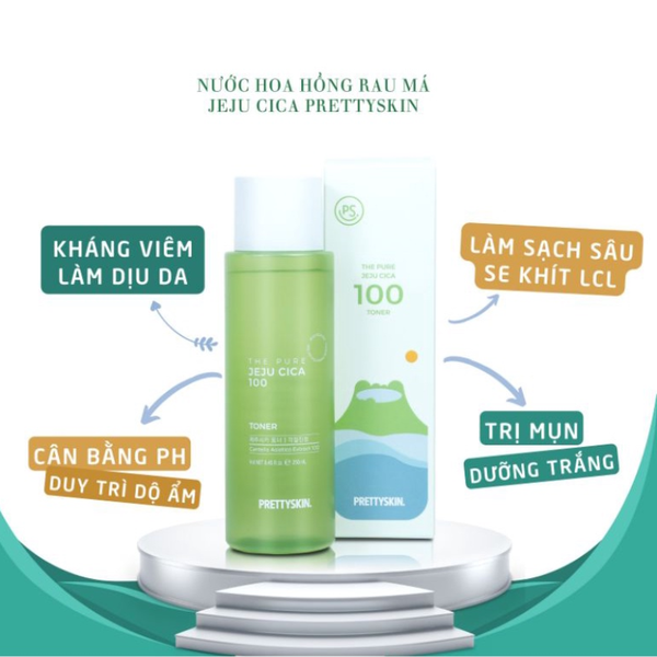 NƯỚC HOA HỒNG PRETTY SKIN RAU MÁ JEJU CICA