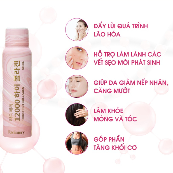NƯỚC UỐNG COLLAGEN RADIMERY 12000MG HỘP 14 ỐNG X 50ML