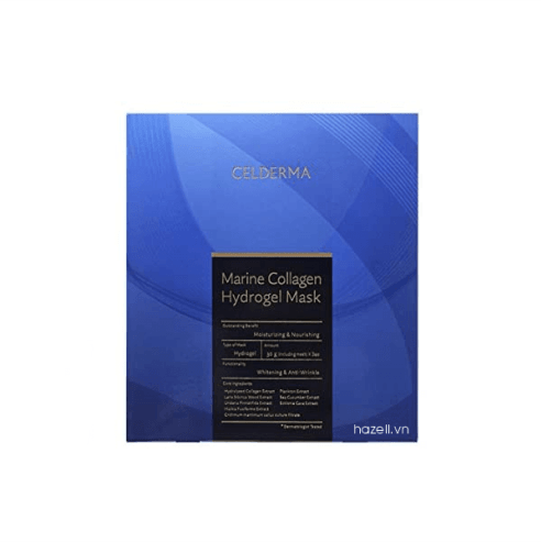 MẶT NẠ THẠCH CELDERMA MARINE COLLAGEN HYDROGEN MASK 20ML HỘP 3 MIẾNG - MÀU XANH