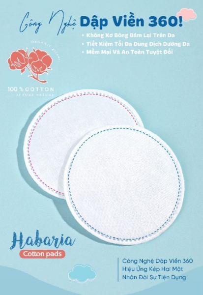 BÔNG TẨY TRANG HABARIA COTTON PADS CÂY TRÒN