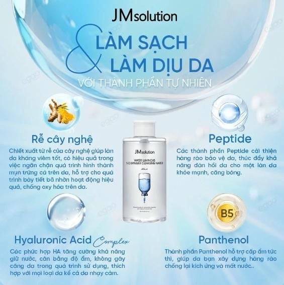 NƯỚC TẨY TRANG JM SOLUTION CLEANSING WATER 500ML