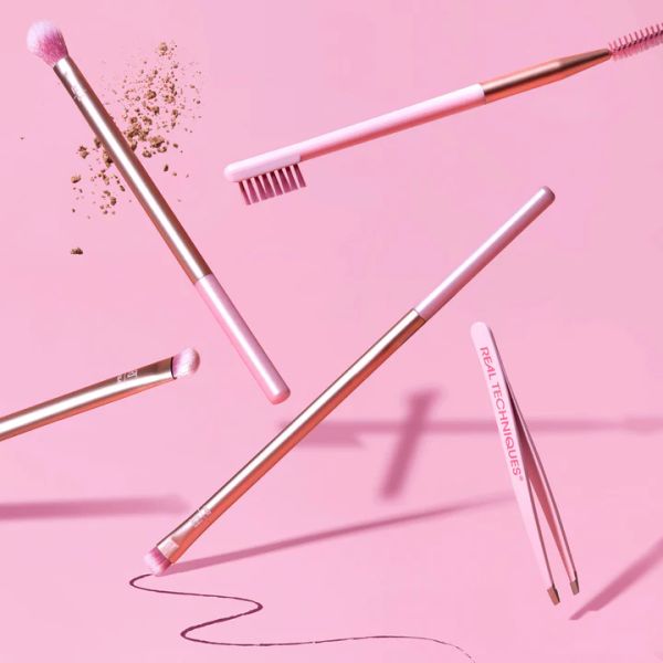 SET 4 CỌ TRANG ĐIỂM + NHÍP REAL TECHNIQUES NATURALLY BEAUTIFUL EYE MAKEUP BRUSH KIT