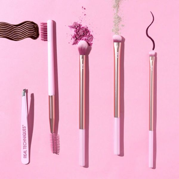 SET 4 CỌ TRANG ĐIỂM + NHÍP REAL TECHNIQUES NATURALLY BEAUTIFUL EYE MAKEUP BRUSH KIT