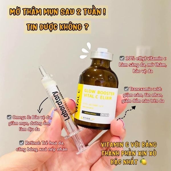 HUYẾT THANH TÁI SINH TẾ BÀO DA KYUNGLAB GLOW BOOSTER VITAL C ELIXIR 30ML