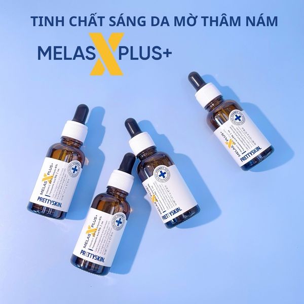 SERUM GIẢM NÁM PRETTY SKIN MELAS X PLUS+ 30ML [MUA 1 SERUM TẶNG 1 SERUM VITAMIN C QUÝT XANH BERGAMO 10ML]