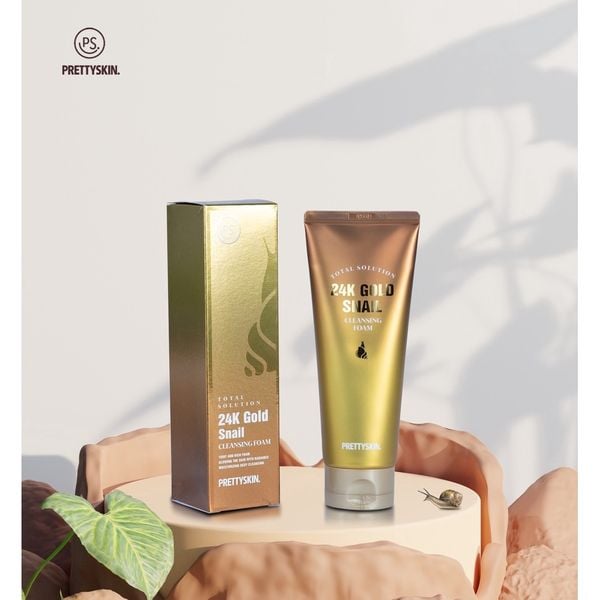 SỮA RỬA MẶT ỐC SÊN VÀNG PRETTY SKIN TOTAL SOLUTION 24K GOLD SNAIL CLEANSING FOAM 150ML [MUA 1 SRM TẶNG 1 MẶT NẠ OHESI 25K]