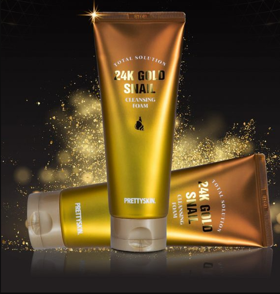 SỮA RỬA MẶT ỐC SÊN VÀNG 24K PRETTY SKIN TOTAL SOLUTION 24K GOLD SNAIL CLEANSING FOAM 150ML
