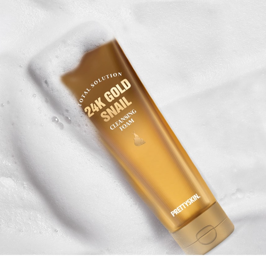 SỮA RỬA MẶT ỐC SÊN VÀNG PRETTY SKIN TOTAL SOLUTION 24K GOLD SNAIL CLEANSING FOAM 150ML [MUA 1 SRM TẶNG 1 MẶT NẠ OHESI 25K]