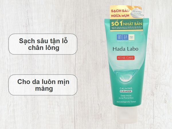 SỮA RỬA MẶT HADA LABO ACNE CARE CALMING CLEANSER 80G DƯỠNG TRẮNG - MÀU XANH LÁ