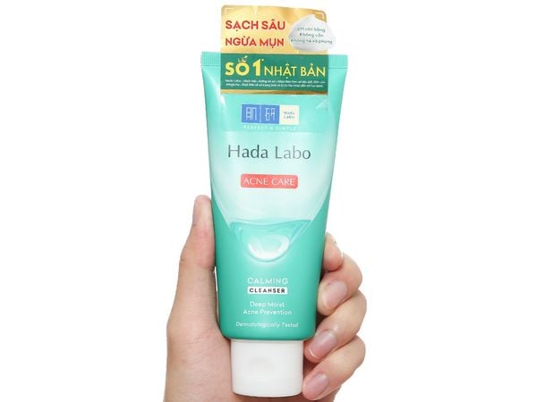 SỮA RỬA MẶT HADA LABO ACNE CARE CALMING CLEANSER 80G DƯỠNG TRẮNG - MÀU XANH LÁ