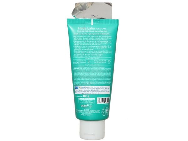 SỮA RỬA MẶT HADA LABO ACNE CARE CALMING CLEANSER 80G DƯỠNG TRẮNG - MÀU XANH LÁ