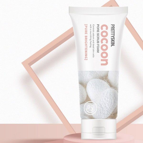 SỮA RỬA MẶT TẨY DA CHẾT PRETTY SKIN COCOON PORE SCRUB FOAM 150ML [MUA 1 SỮA RỬA MẶT TẶNG 1 MẶT NẠ OHESI 25K]