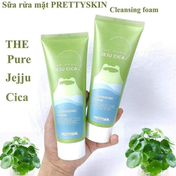 SỮA RỬA MẶT PRETTY SKIN RAU MÁ JEJU CICA  [MUA 1 SỮA RỬA MẶT TẶNG 1 MẶT NẠ OHESI 25K]