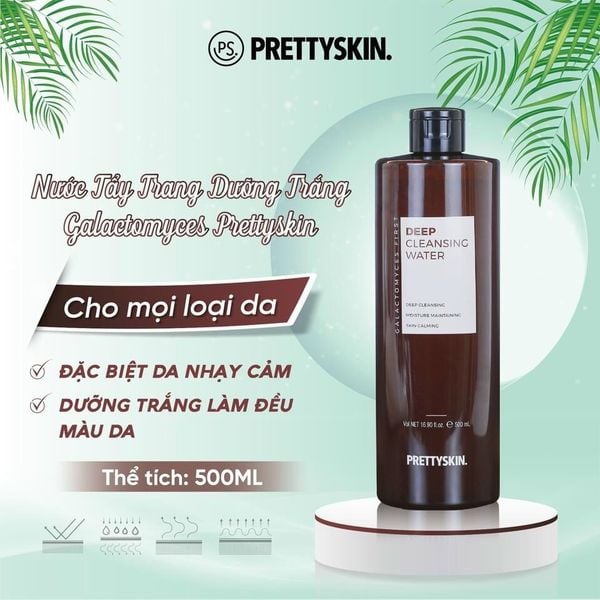 NƯỚC TẨY TRANG PRETTY SKIN CLEANSING WATER 500ML [MUA 1 TẨY TRANG TẶNG 1 SERUM VITAMIN C QUÝT XANH BERGAMO 10ML]