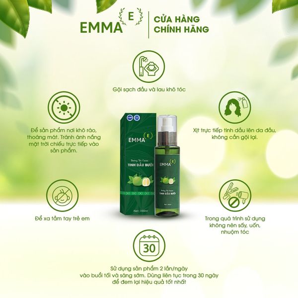 TINH DẦU BƯỞI DƯỠNG TÓC EMMA 100ML