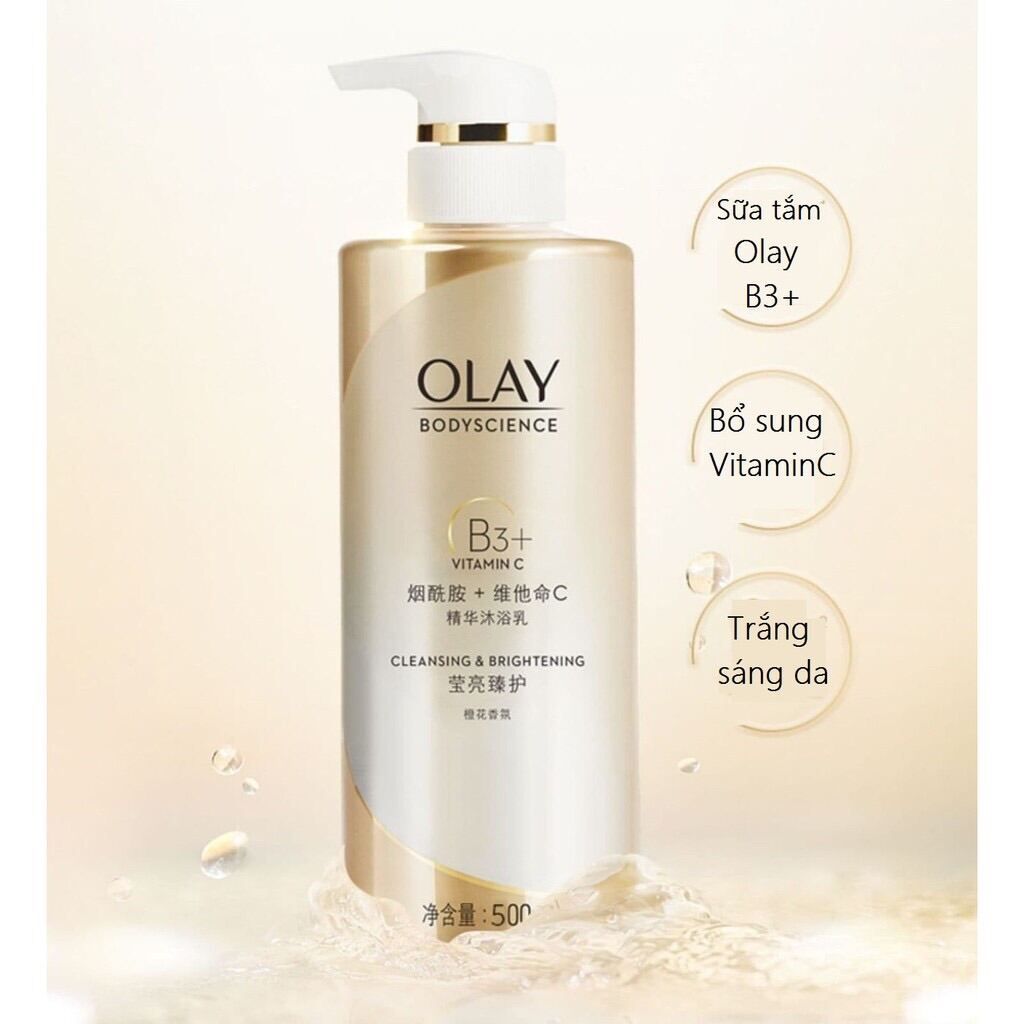 SỮA TẮM DƯỠNG TRẮNG DA VITAMIN C + B3 OLAY BODY CLEANSER 500ML – DN  Cosmetics | #1 Mỹ Phẩm chính hãng chất lượng số 1 Đà Nẵng