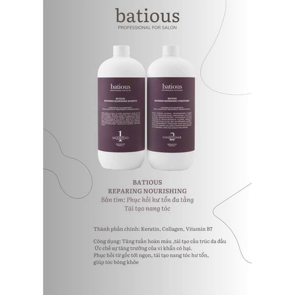 Dầu gội xả Batious Professional For Salon – DN Cosmetics | #1 Mỹ Phẩm chính  hãng chất lượng số 1 Đà Nẵng
