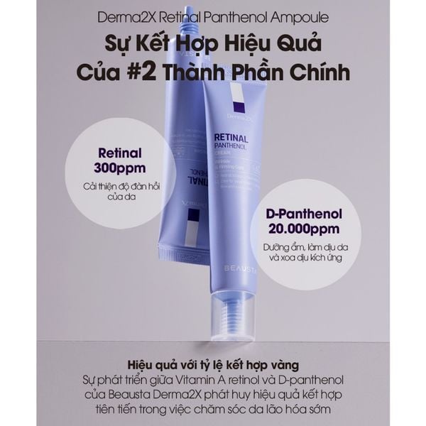 KEM DƯỠNG CHỐNG LÃO HOÁ BEAUSTA DERMA2X RETINAL PANTHENOL CREAM 40ML