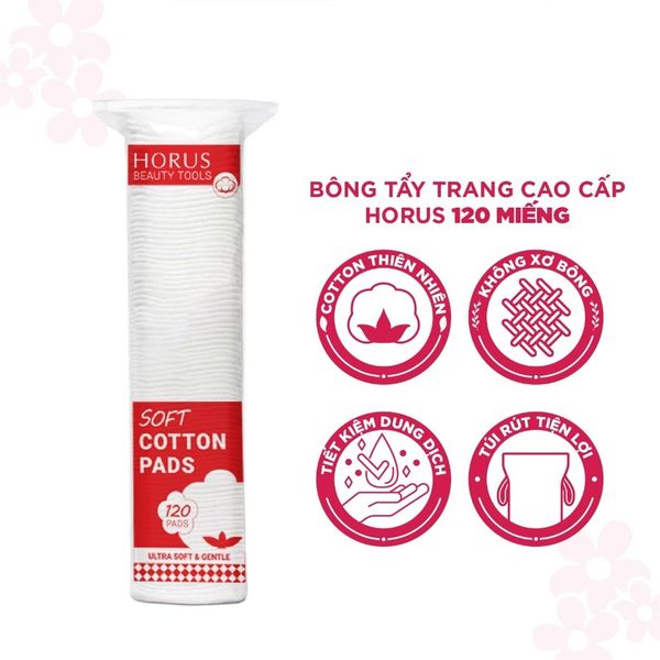 BÔNG TẨY TRANG HORUS SOFT COTTON PADS 120 MIẾNG