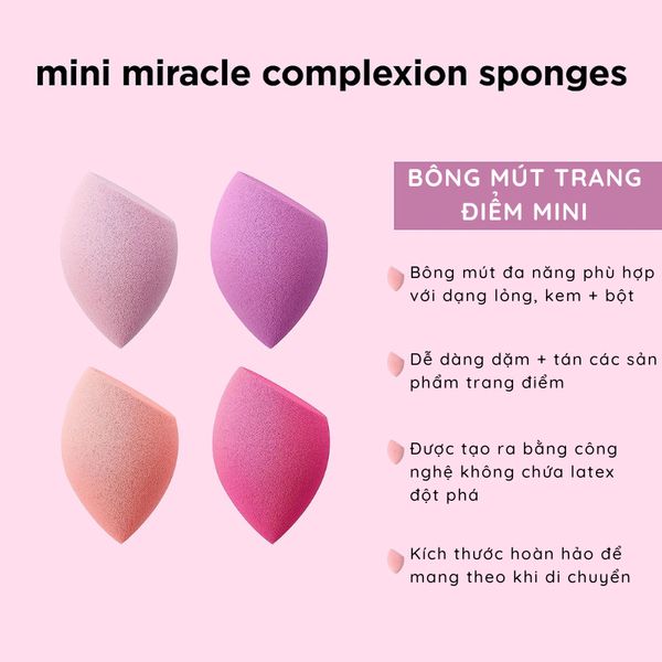 SET 4 BÔNG MÚT MINI REAL TECHNIQUES MIRACLE SPONGES