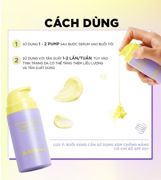 KEM DƯỠNG DA BAN ĐÊM BY WISHTREND VITAMIN A BAKUCHIOL NIGHT CREAM 30G