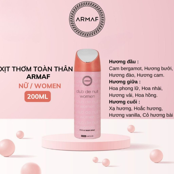 XỊT BODY ARMAF 200ML