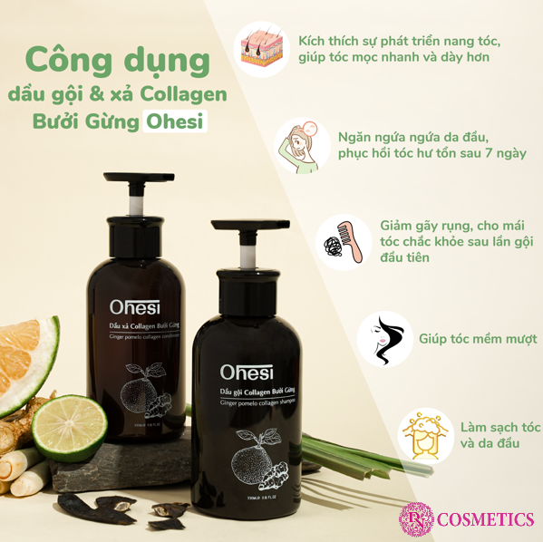 DẦU GỘI COLLAGEN BƯỞI GỪNG OHESI 330ML